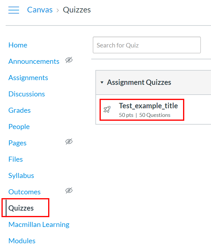 Export a test created with Macmillan Learning Test Bank into your LMS