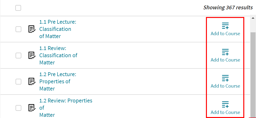Achieve > Add resources to your course