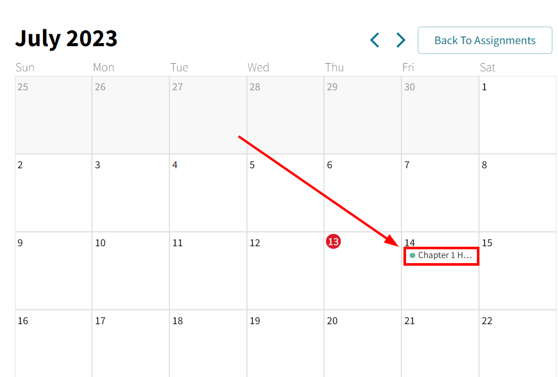 Achieve > See when assignments are due