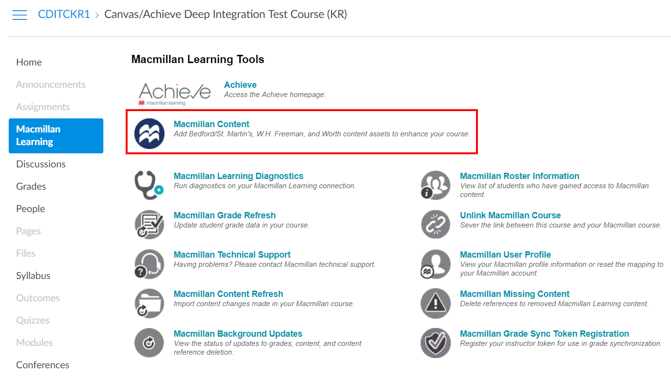 Achieve integration with Canvas for instructors and teachers