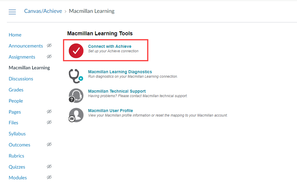 Achieve integration with Canvas for instructors and teachers